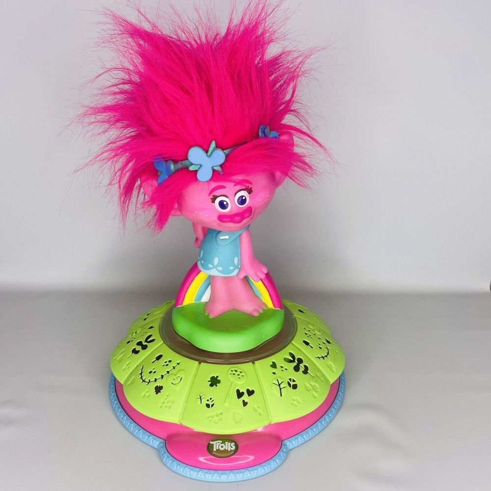 Trolls Projector Nightlight Night Lamp Dreamworks Lights Up & Sounds Poppy Works